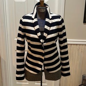 Super cute navy and white Academy Blazer with hot pink under collar.